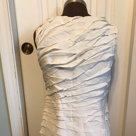 Tory Burch 6 tiered ruffle top ivory silk - Picture 2 of 4
